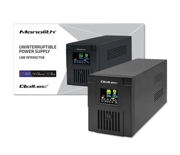 Qoltec UPS Line Interactive | Monolith | 2000VA | 1200W | LCD | USB - 1180152 - zdjęcie 3